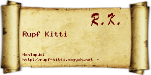 Rupf Kitti névjegykártya